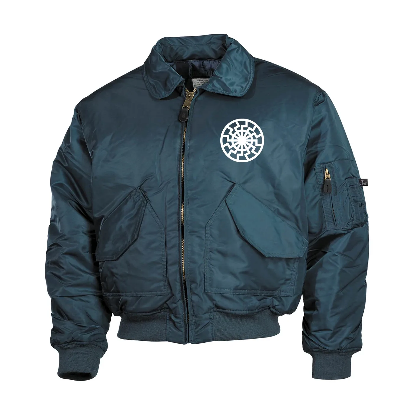 Bestickte Herren CWU Jacke, Navyblau - Schwarze Sonne