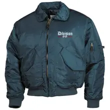 Bestickte Herren CWU Jacke, Navyblau - Division 88 Runen Vorderseite