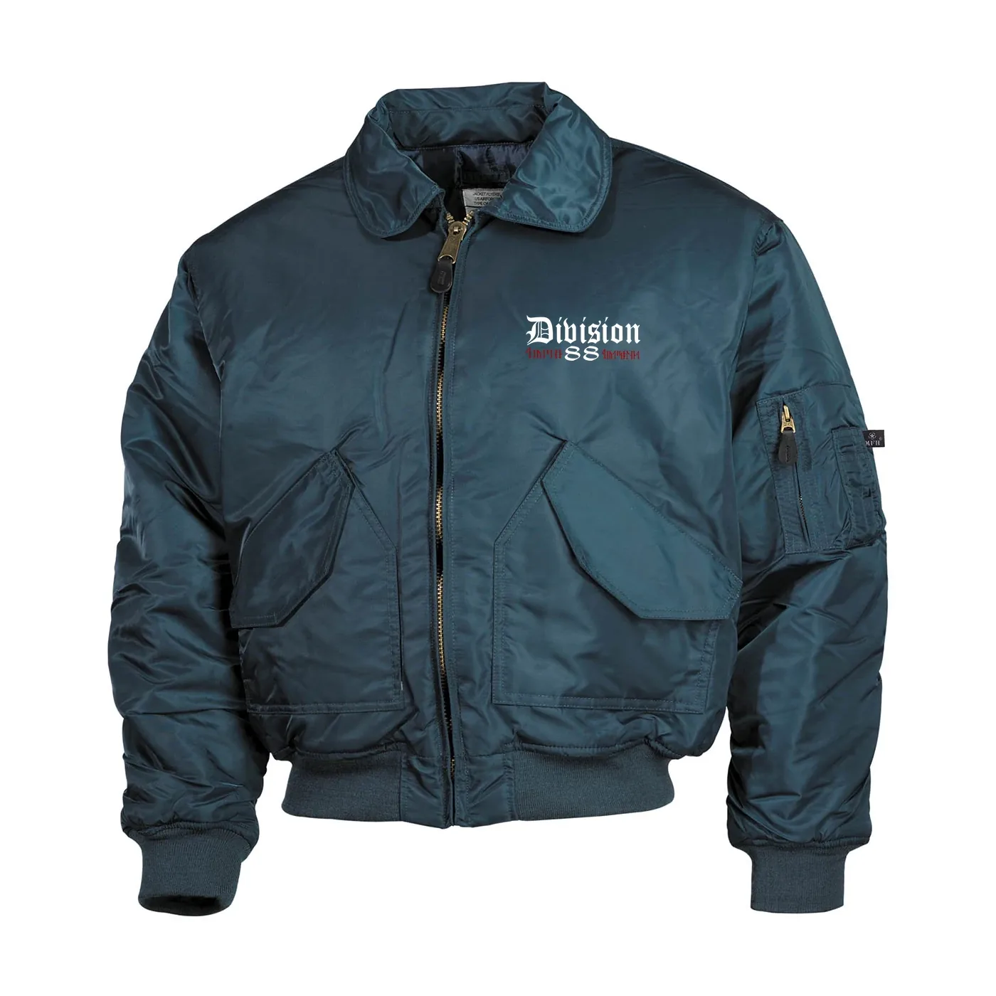 Bestickte Herren CWU Jacke, Navyblau - Division 88 Runen