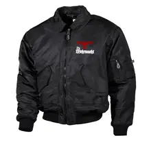Bestickte Herren CWU Jacke, Schwarz - Die Wehrmacht Vorderseite