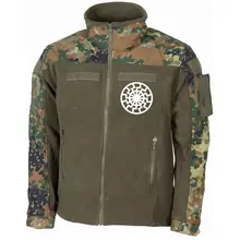 Bestickte Fleecejacke "Combat", flecktarn - Schwarze Sonne - gewählte Variante