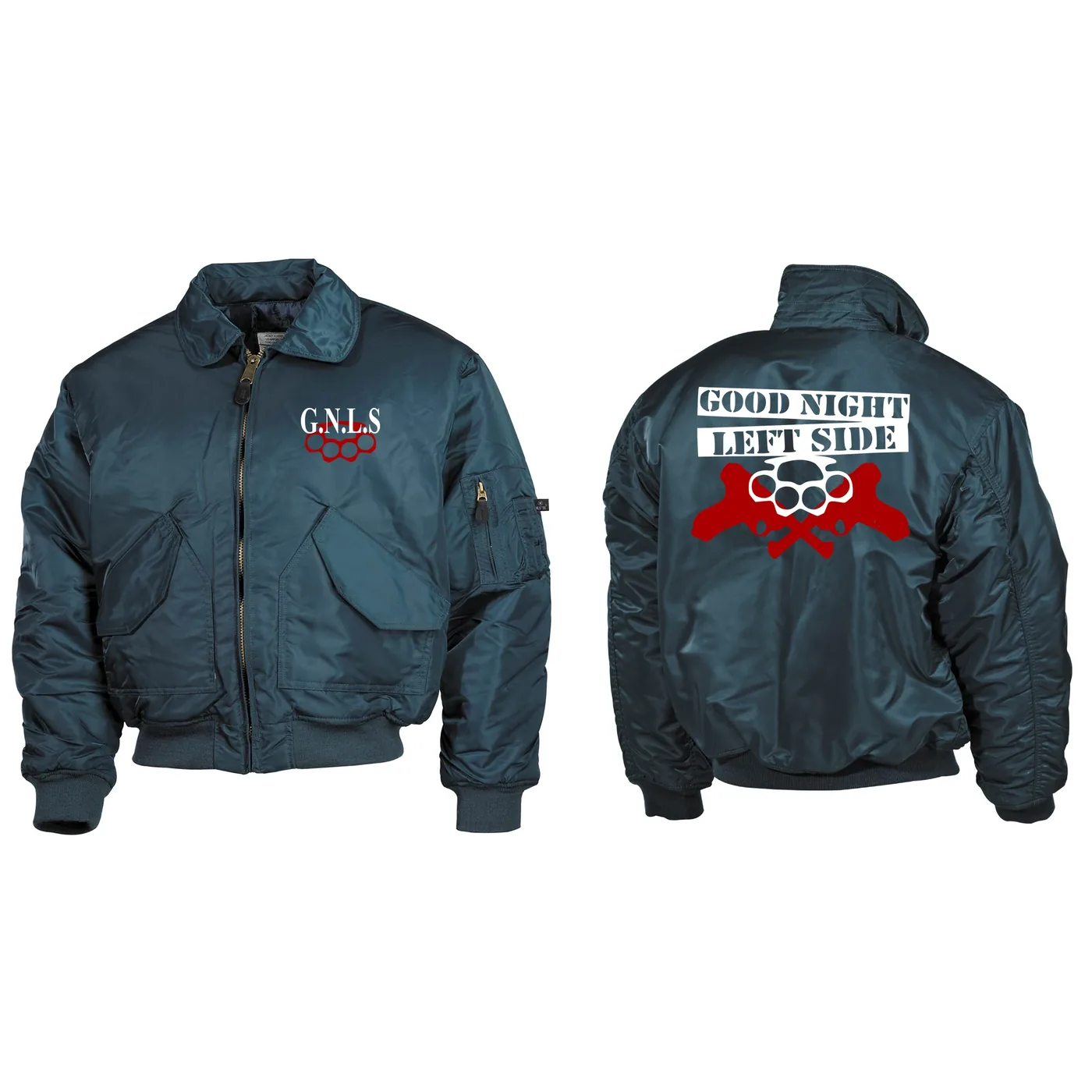 Bestickte Herren CWU Jacke, Navyblau - GNLS, Schlagring