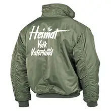 Bestickte Herren CWU Jacke, Oliv - Nationalist für Heimat, Volk und Vaterland Rückseite