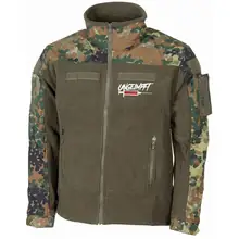 Bestickte Fleecejacke "Combat", flecktarn - Ungeimpft, Spritze - gewählte Variante
