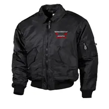 Bestickte Herren CWU Jacke, Schwarz - Überwachungsstaat abschaffen - gewählte Variante