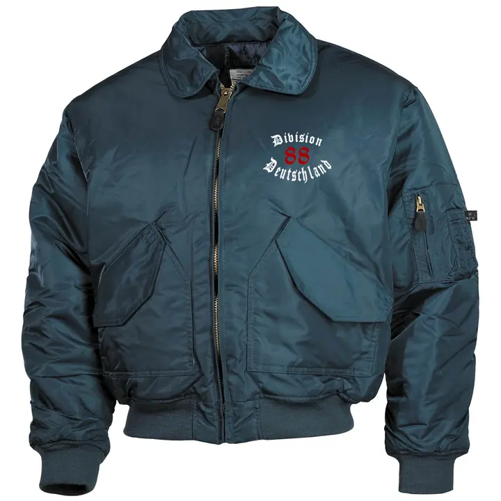 Bestickte Herren CWU Jacke, Navyblau - Division 88 Deutschland