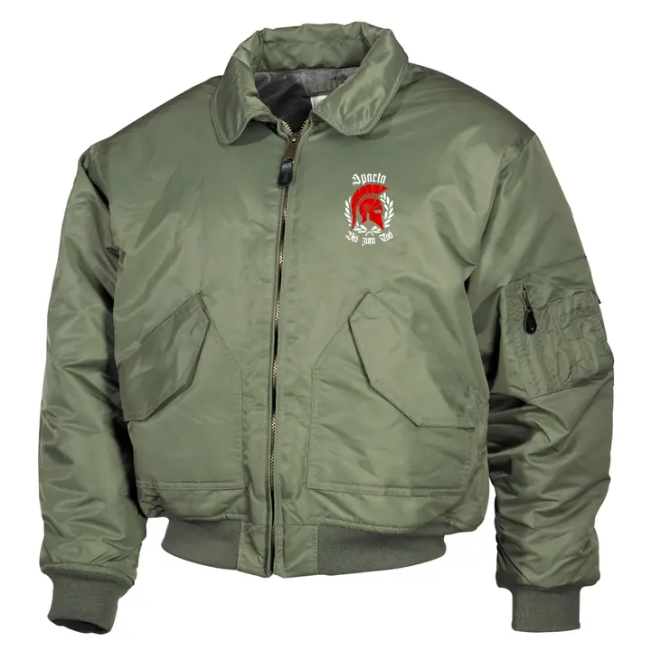 Bestickte Herren CWU Jacke, Oliv - Sparta, bis zum Tod
