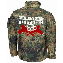 Bestickte Fleecejacke "Combat", flecktarn - GNLS, Schlagring Rückseite