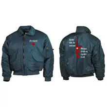 Bestickte Herren CWU Jacke, Navyblau - Heute tolerant morgen fremd im eigenen Land - gewählte Variante