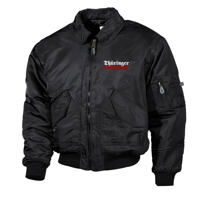Bestickte Herren CWU Jacke, Schwarz - Thüringer, wir bereuen nicht