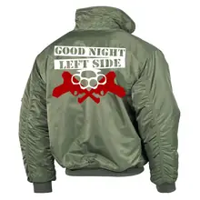 Bestickte Herren CWU Jacke, Oliv - GNLS, Schlagring Rückseite