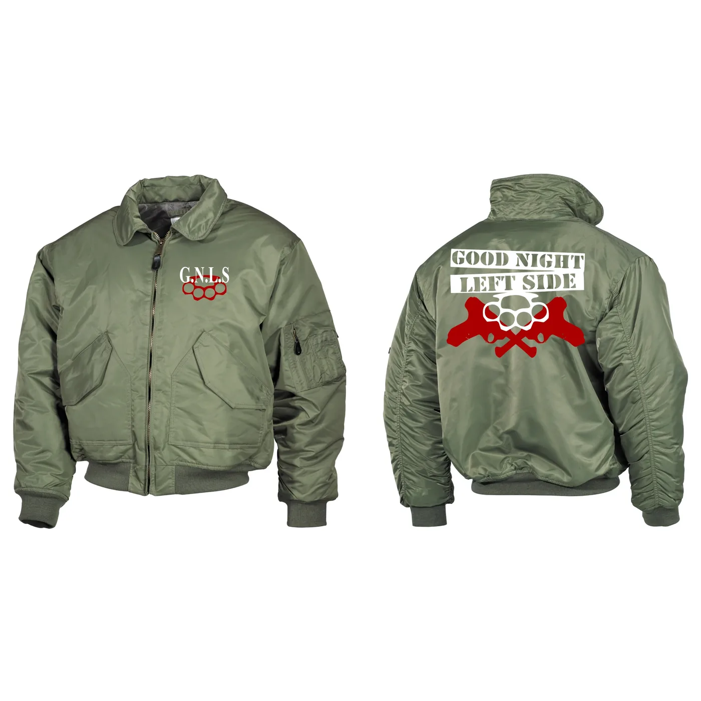 Bestickte Herren CWU Jacke, Oliv - GNLS, Schlagring