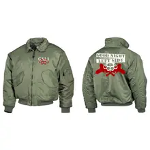 Bestickte Herren CWU Jacke, Oliv - GNLS, Schlagring - gewählte Variante