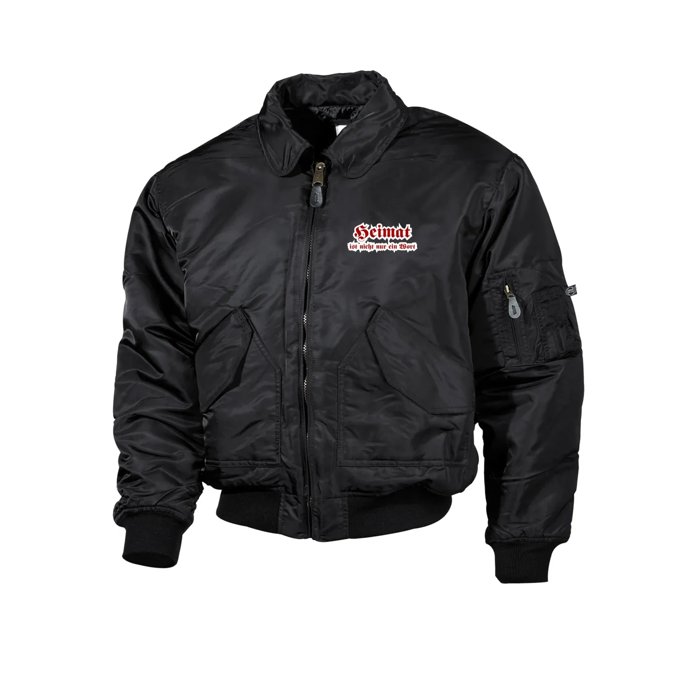 Bestickte Herren CWU Jacke, Schwarz - Heimat ist nicht nur ein Wort