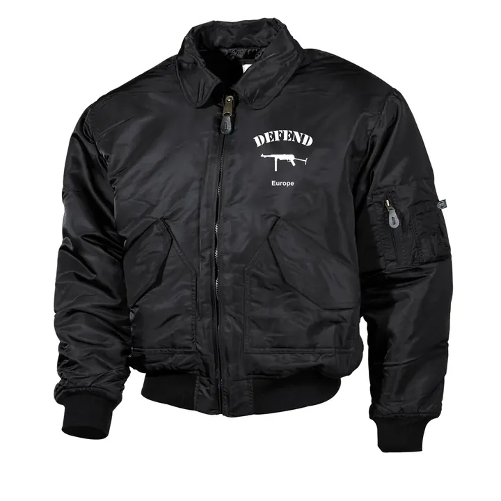 Bestickte Herren CWU Jacke, Schwarz - Defend Europe