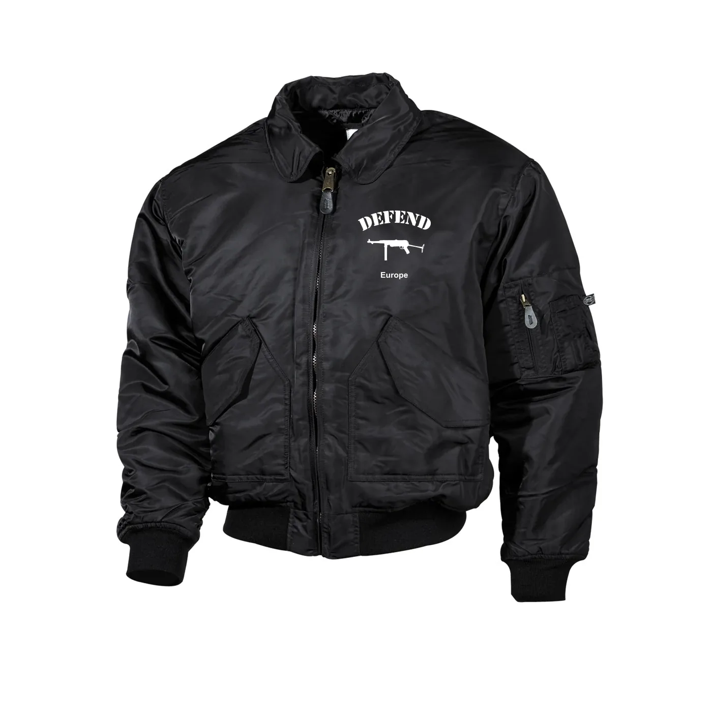 Bestickte Herren CWU Jacke, Schwarz - Defend Europe
