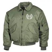Bestickte Herren CWU Jacke, Oliv - 88, kranz Vorderseite
