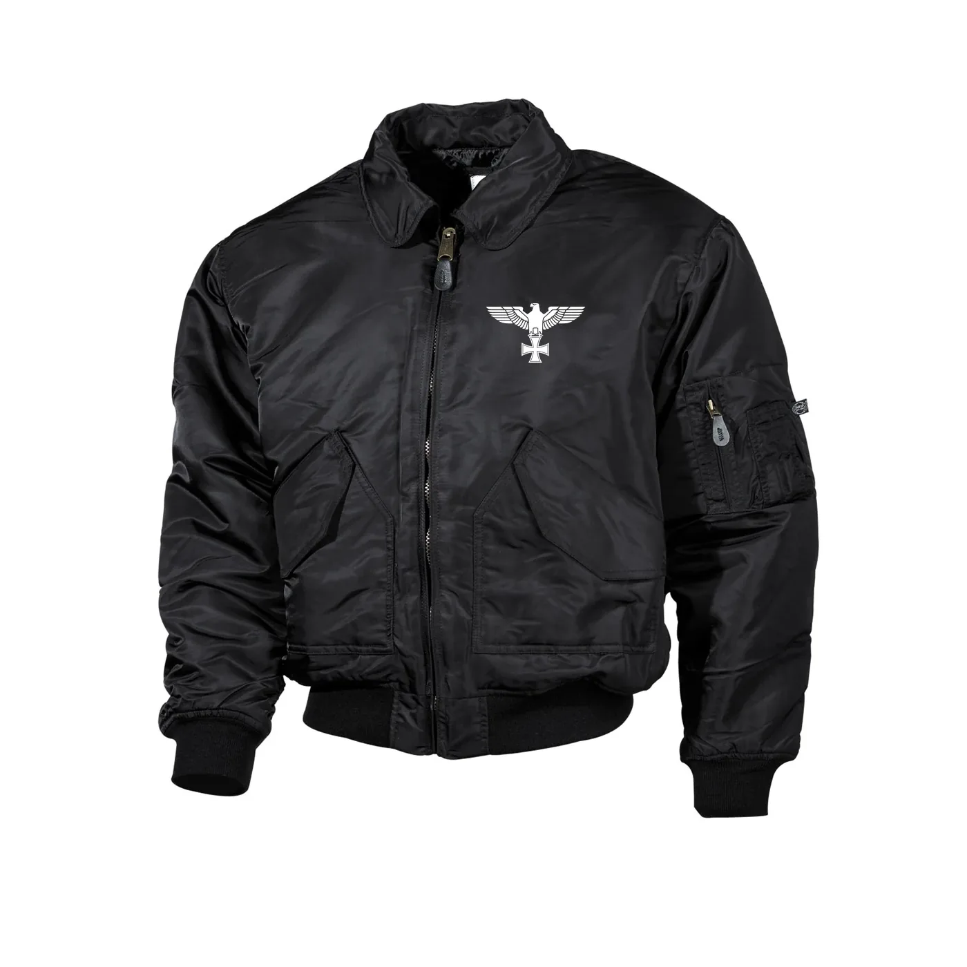Bestickte Herren CWU Jacke, Schwarz - Adler, Kreuz
