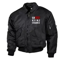 Bestickte Herren CWU Jacke, Schwarz - Gib Islam keine Chance Vorderseite