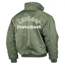 Bestickte Herren CWU Jacke, Oliv - Landser Deutschland Rückseite