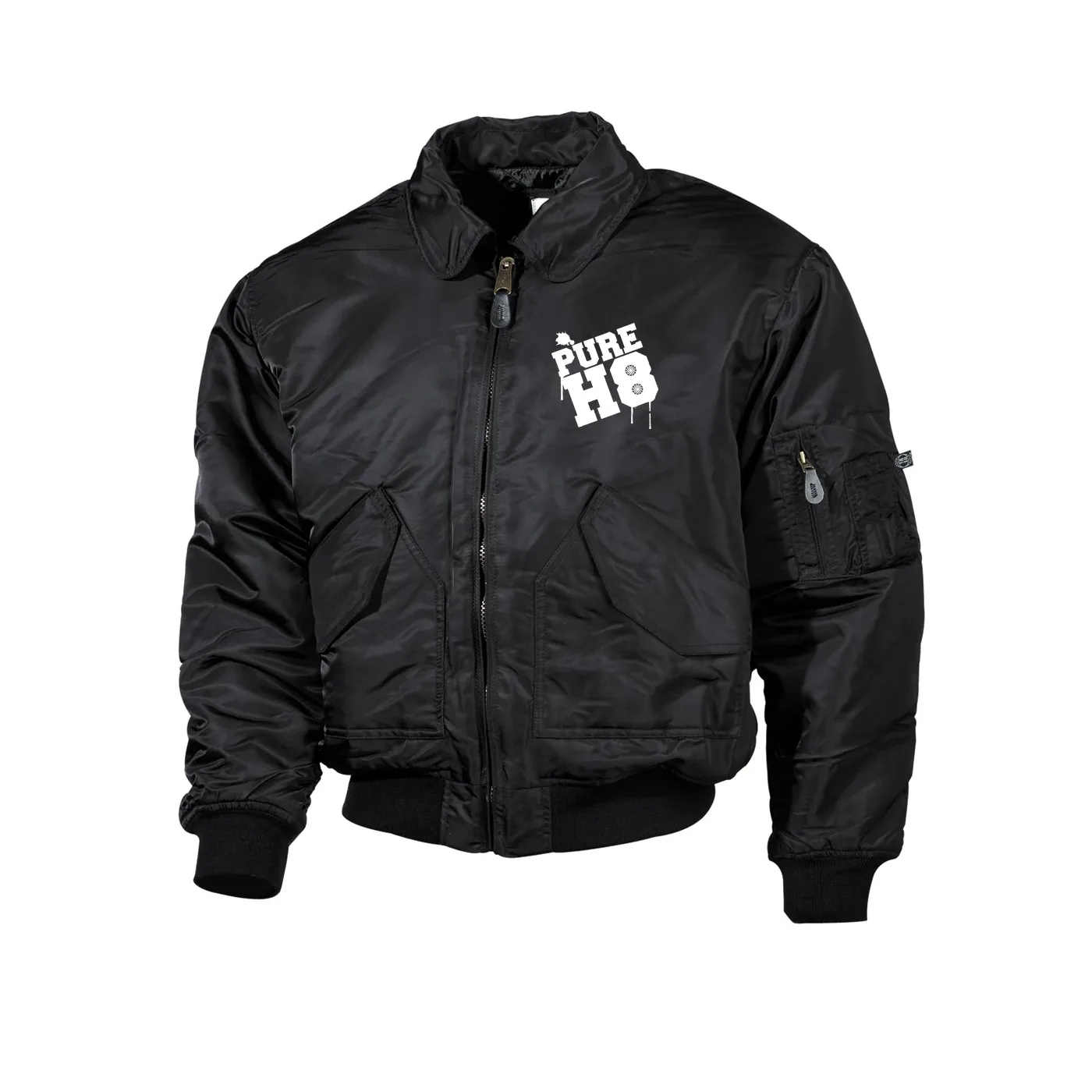 Bestickte Herren CWU Jacke, Schwarz - Pure H8
