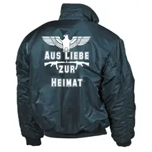 Bestickte Herren CWU Jacke, Navyblau - Aus liebe zur Heimat Rückseite