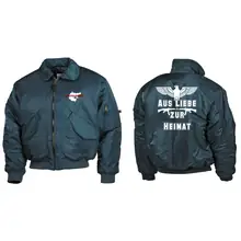 Bestickte Herren CWU Jacke, Navyblau - Aus liebe zur Heimat Vorder- und Rückseite
