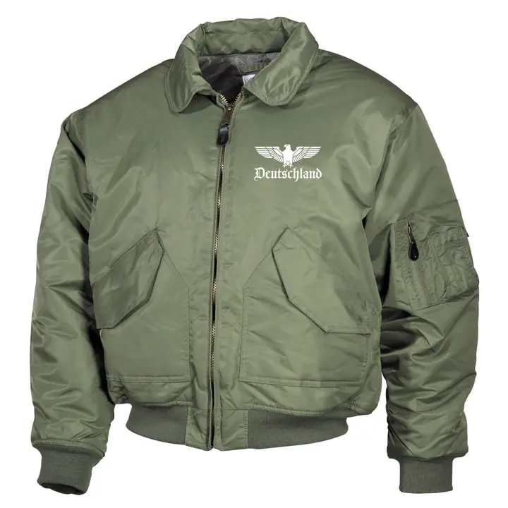 Bestickte Herren CWU Jacke, Oliv - Adler, Deutschland
