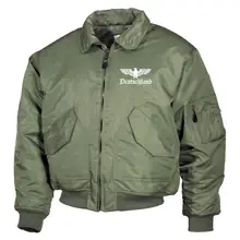Bestickte Herren CWU Jacke, Oliv - Adler, Deutschland Vorderseite