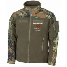 Bestickte Fleecejacke "Combat", flecktarn - Kameradschaft mehr als nur ein Wort Vorderseite