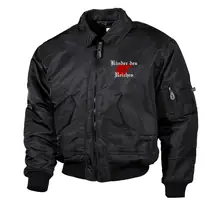 Bestickte Herren CWU Jacke, Schwarz - Kinder des Reiches Vorderseite