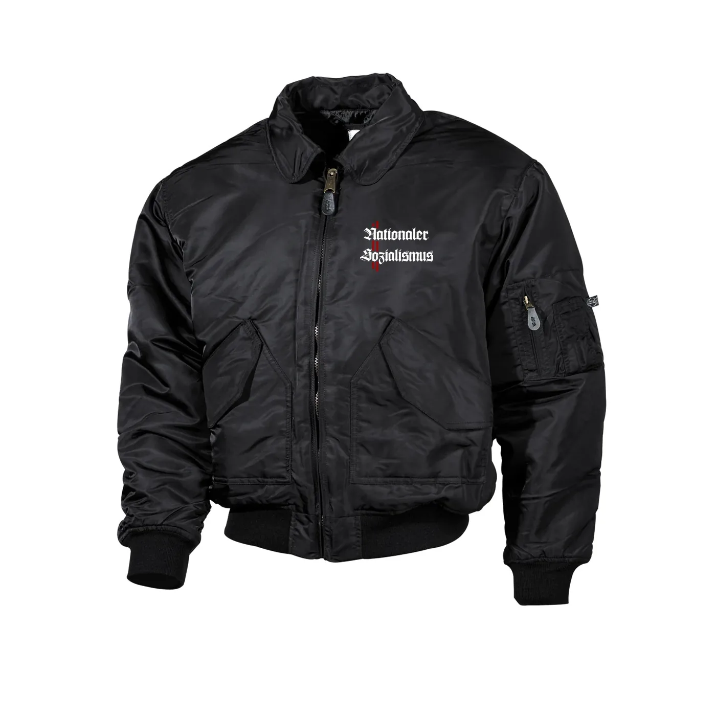 Bestickte Herren CWU Jacke, Schwarz - Nationaler Sozialismus