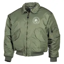 Bestickte Herren CWU Jacke, Oliv - Odin und Sleipnir Vorderseite