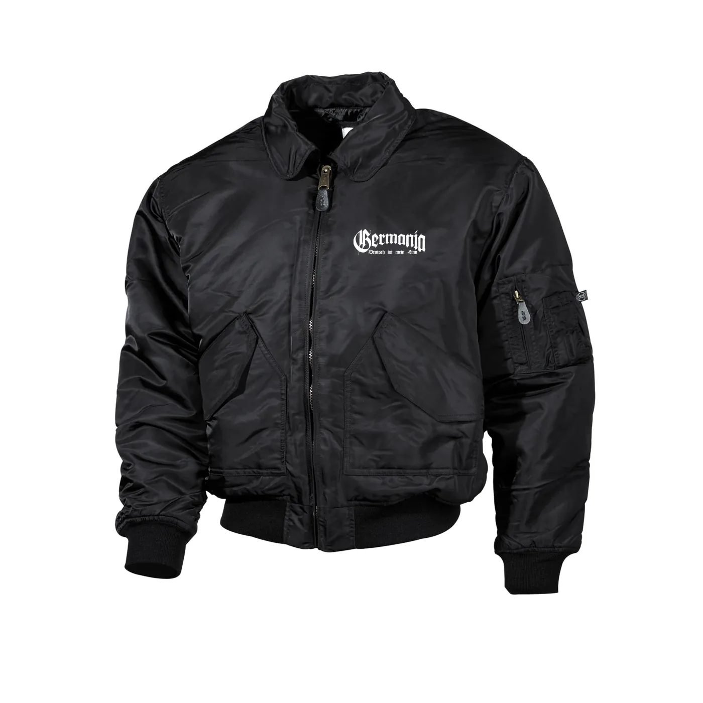 Bestickte Herren CWU Jacke, Schwarz - Germania, Deutsch ist mein Sinn