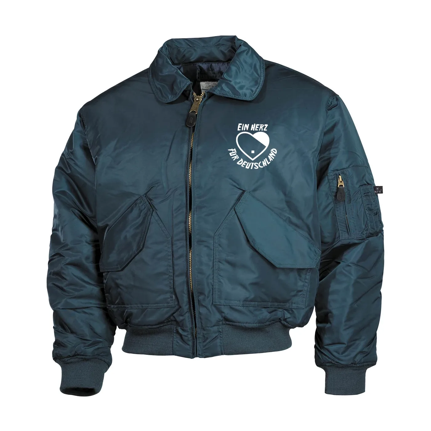 Bestickte Herren CWU Jacke, Navyblau - Ein Herz für Deutschland
