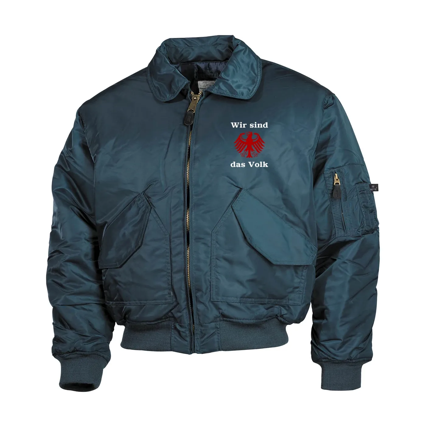 Bestickte Herren CWU Jacke, Navyblau - Wir sind das Volk