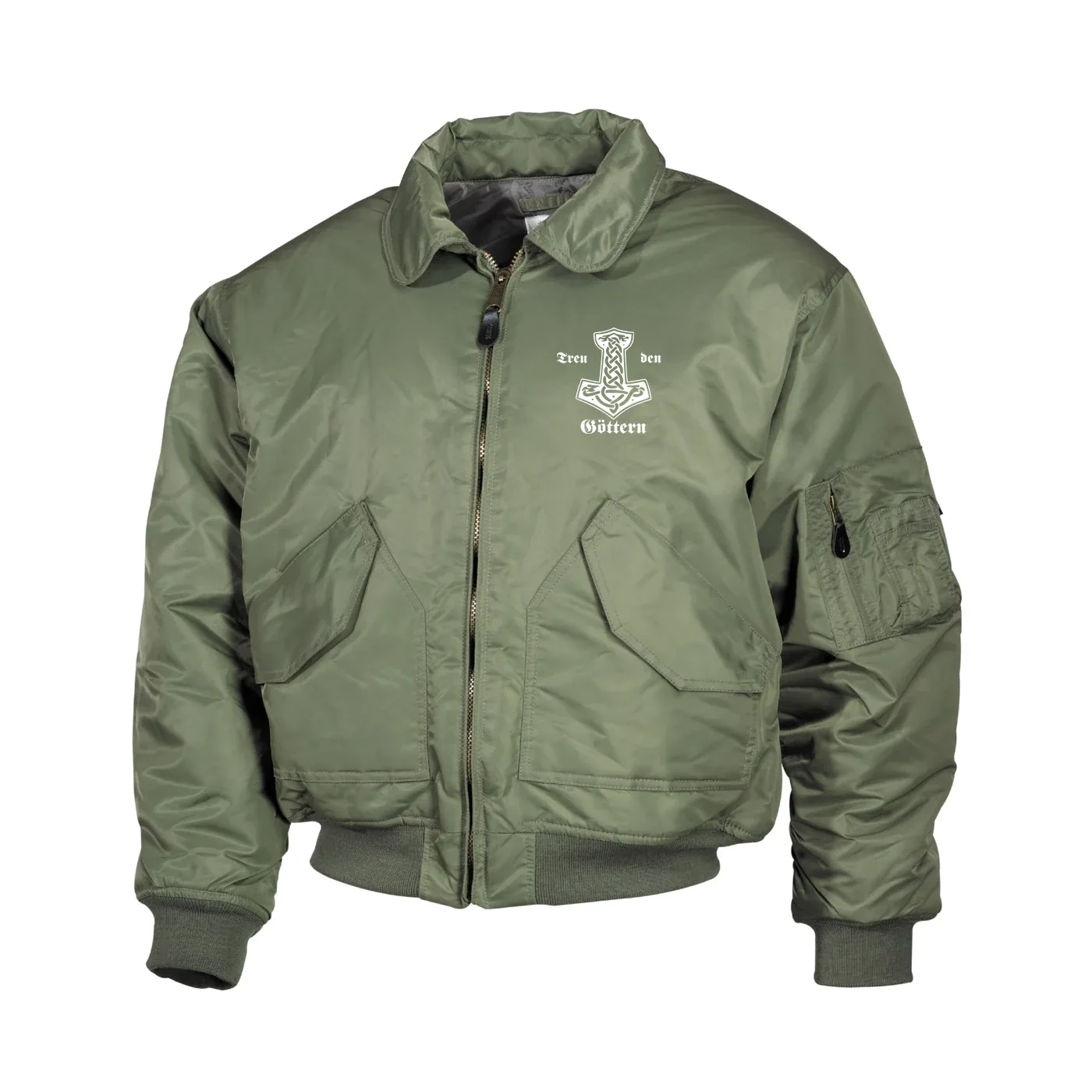 Bestickte Herren CWU Jacke, Oliv - Treu den Göttern