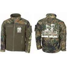 Bestickte Fleecejacke "Combat", flecktarn - Komm zur Revolution - gewählte Variante