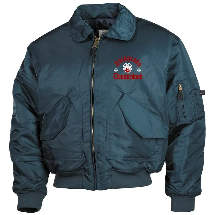 Bestickte Herren CWU Jacke, Navyblau - Skinheads Deutschland