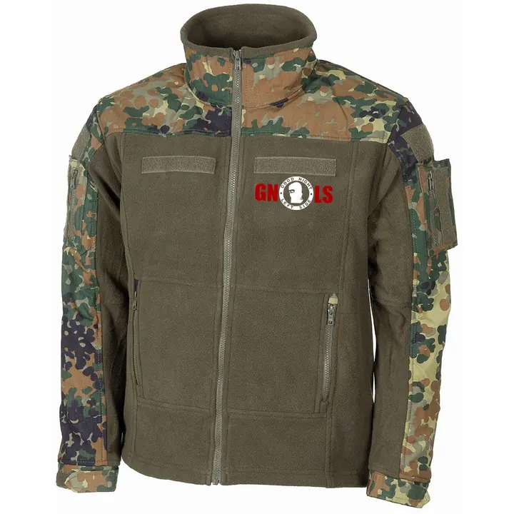 Bestickte Fleecejacke "Combat", flecktarn - Good night left side