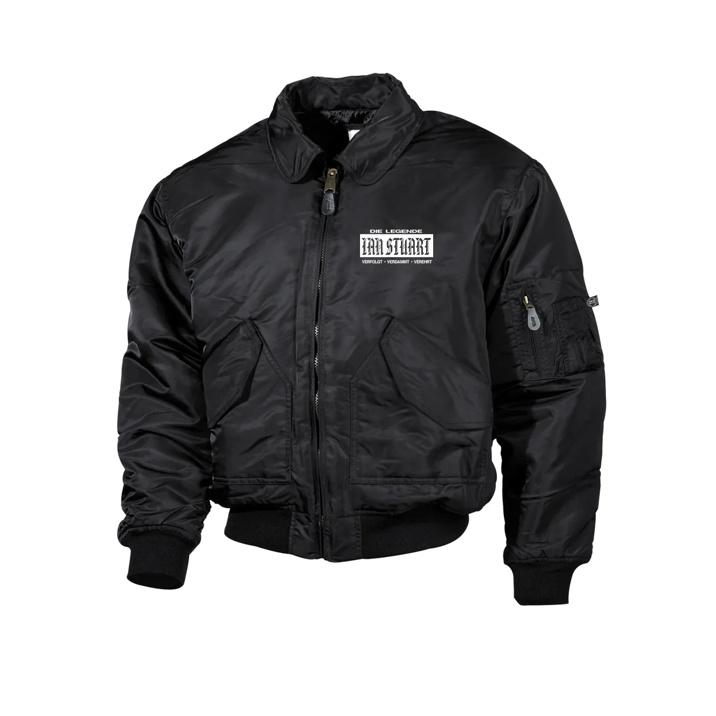 Bestickte Herren CWU Jacke, Schwarz - Ian Stuart