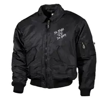 Bestickte Herren CWU Jacke, Schwarz - Life is Pain - gewählte Variante
