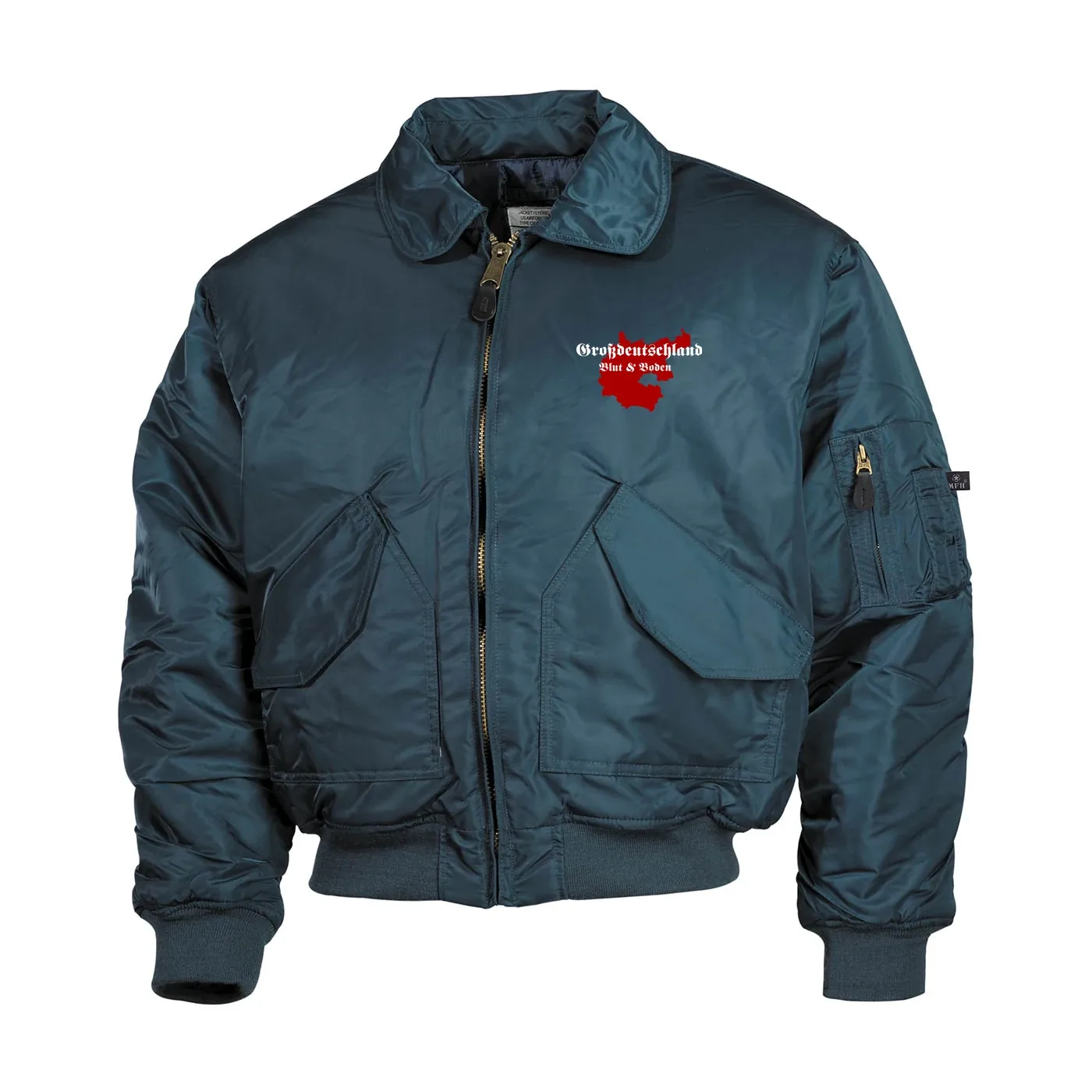 Bestickte Herren CWU Jacke, Navyblau - Großdeutschland Blut&Boden