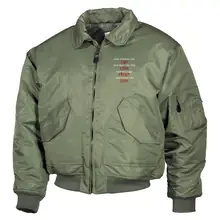 Bestickte Herren CWU Jacke, Oliv - Mein Schwert für Tyr Vorderseite
