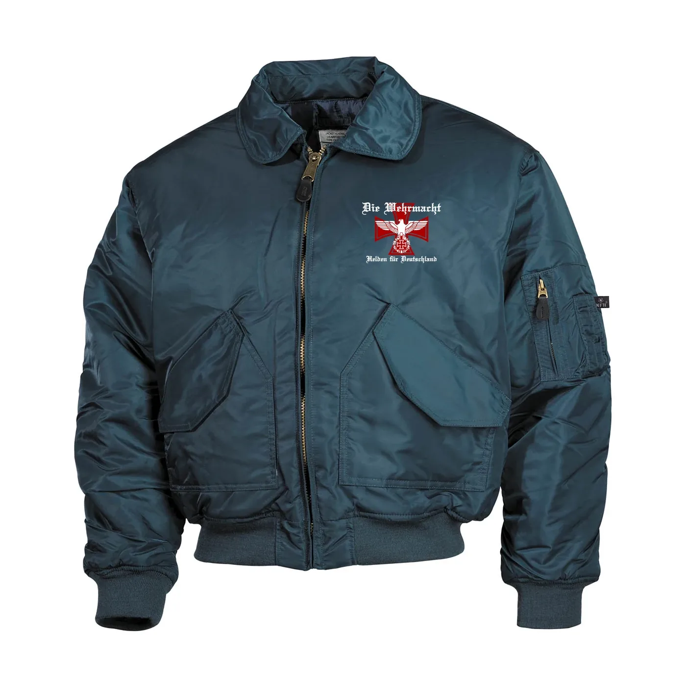 Bestickte Herren CWU Jacke, Navyblau - Die Wehrmacht, Helden für Deutschland