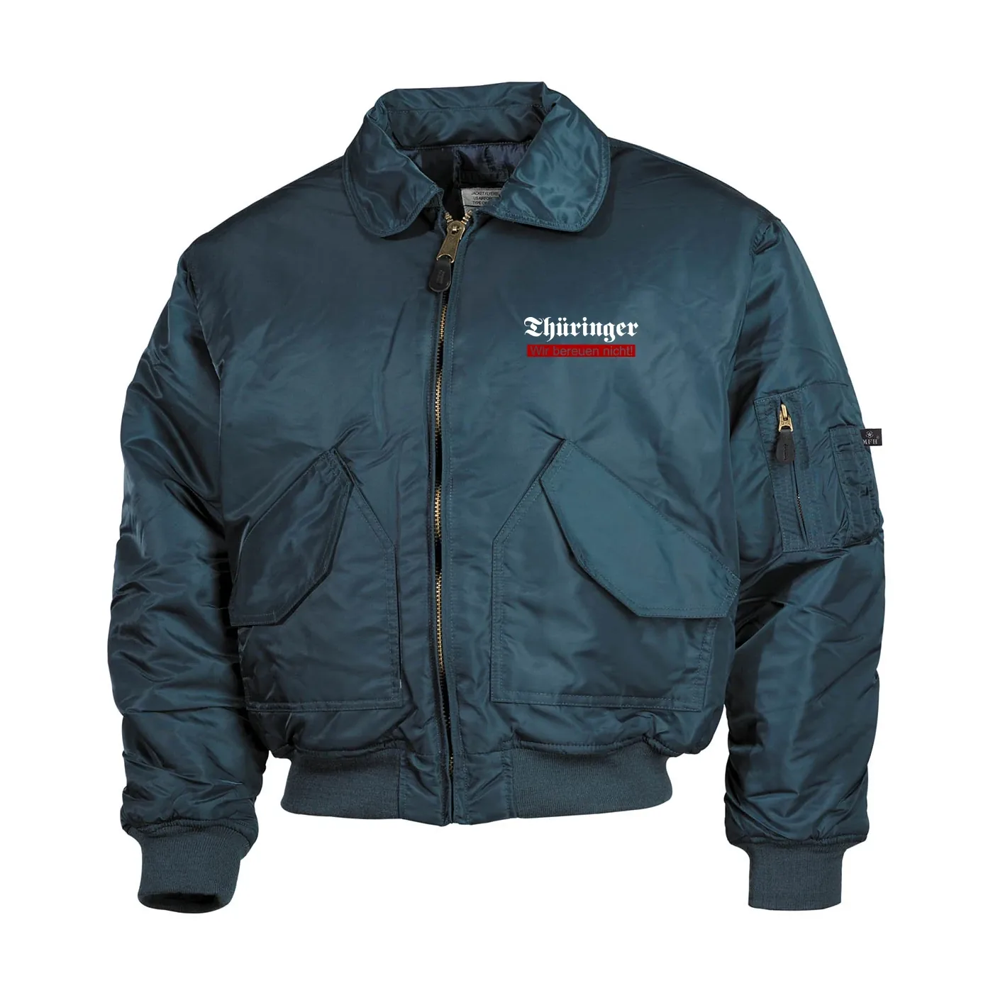 Bestickte Herren CWU Jacke, Navyblau - Thüringer, wir bereuen nicht