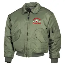 Bestickte Herren CWU Jacke, Oliv - Skinheads Deutschland Vorderseite