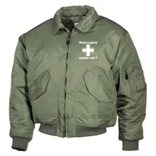 Bestickte Herren CWU Jacke, Oliv - Wehrmacht wieder mit - gewählte Variante