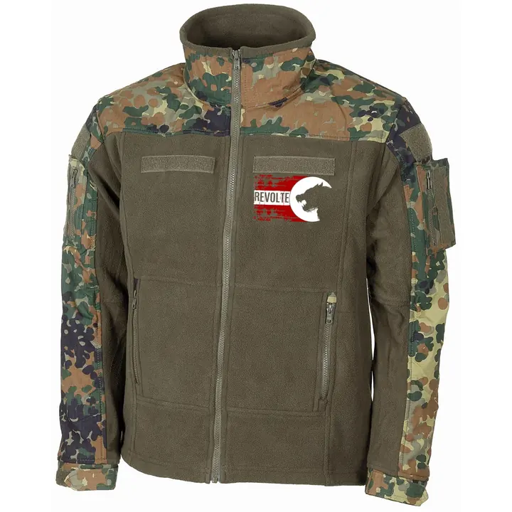 Bestickte Fleecejacke "Combat", flecktarn - H8front Revolte