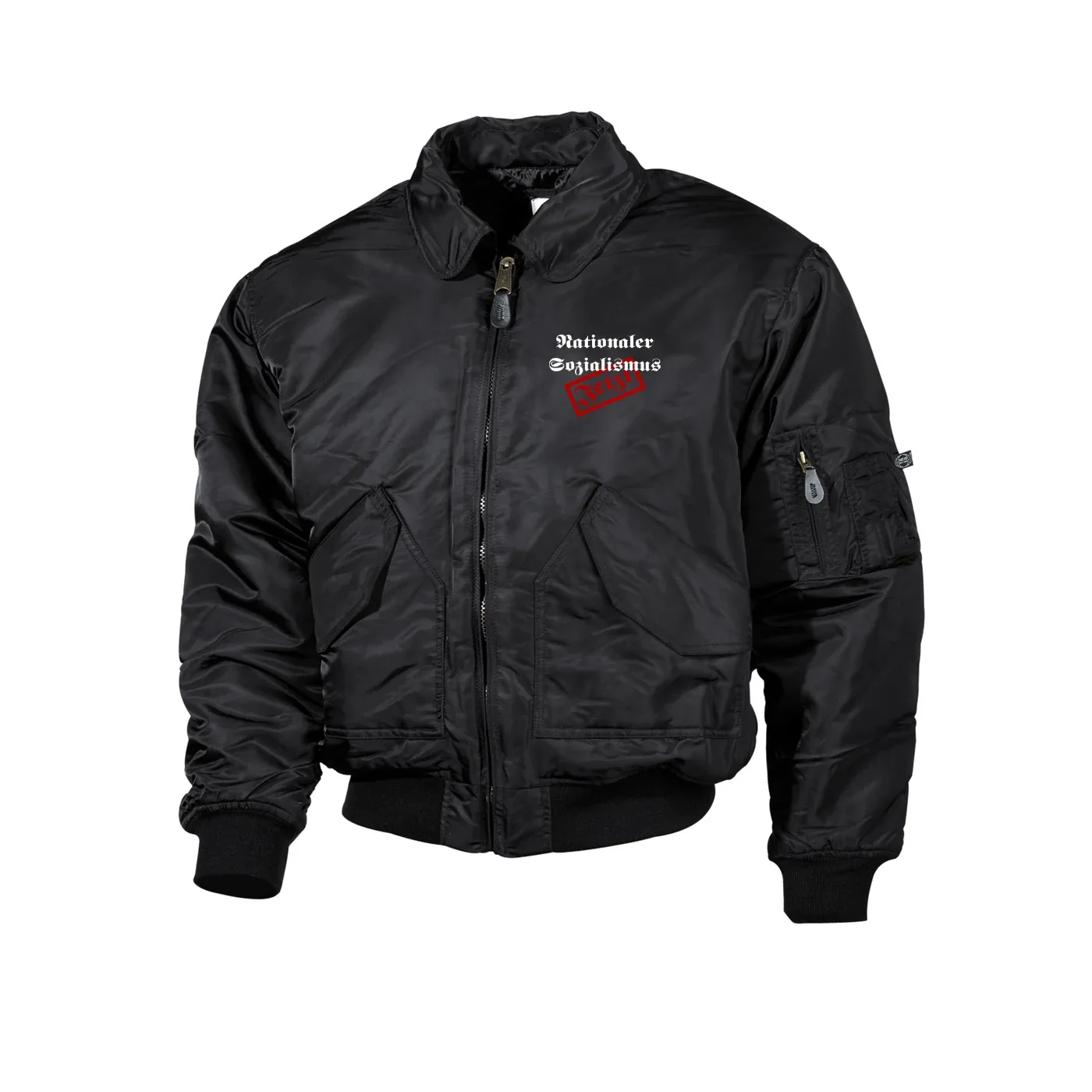 Bestickte Herren CWU Jacke, Schwarz - Nationaler Sozialismus jetzt